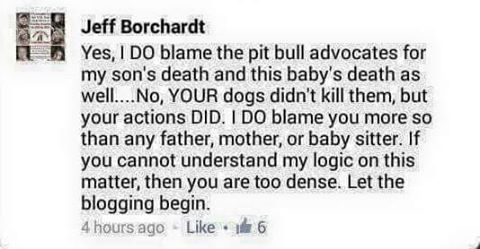 jeff borchardt I blame pit bull owners
